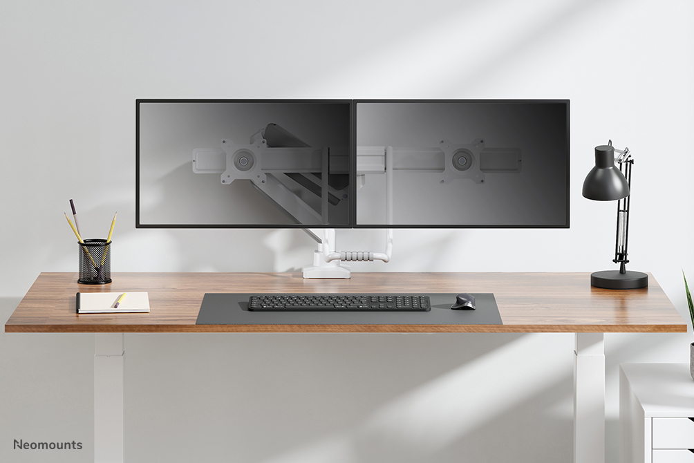 Neomounts DS75-450WH2 Monitorarm 17-32" - Gasfeder - Topfix - 180°-Stopp